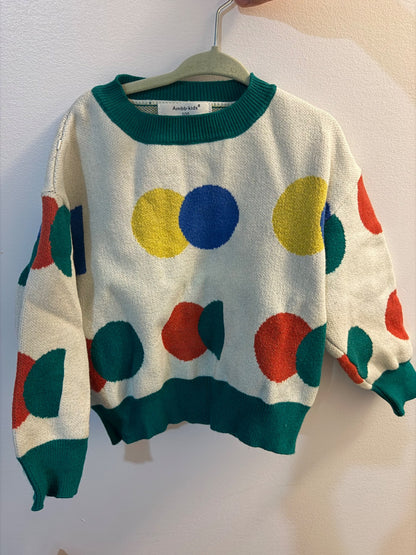Ambb-Kids Polka Dots Sweater, Kids 4/4T
