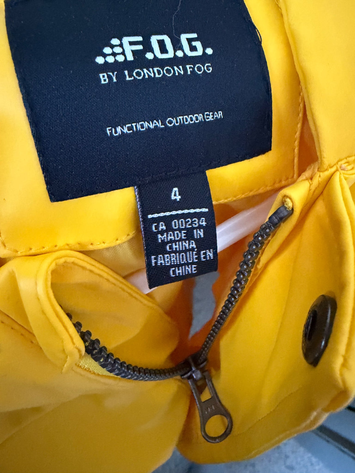 F.O.G. Rain Coat - 4 Years Old, Kids 4/4T