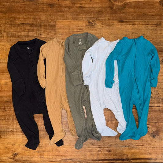 0-3M Ribbed Sleeper Bundle, Kids 3 Month (0-3M)