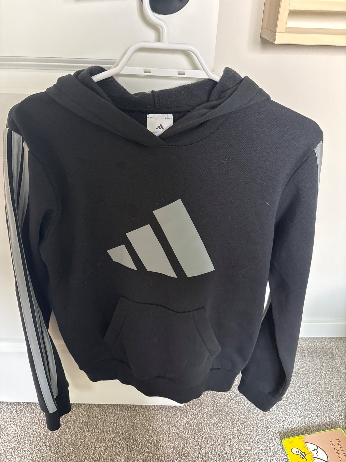 Boys Black Adidas Sweater, Kids 12