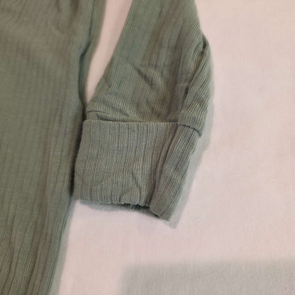 NB ribbed sage Carter's purley soft 2-Way Zip Sleeper and hat, Kids Newborn