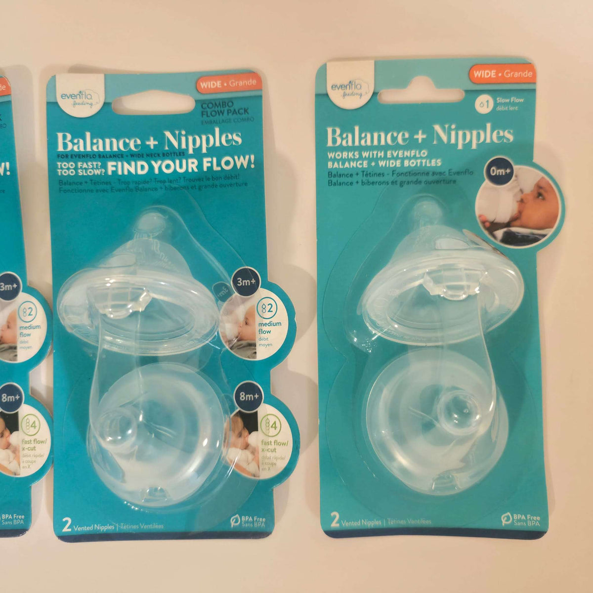 New Evenflo Balance + wide bottle nipples bundle