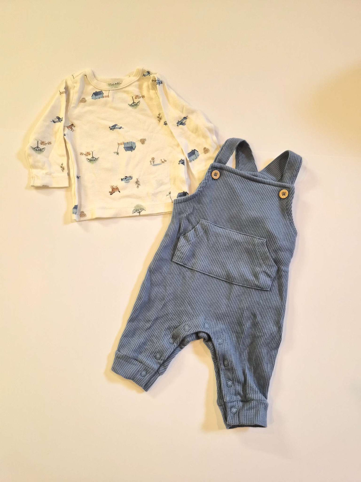 3M 2-Piece Long-Sleeve Tee & Coverall, Kids 3 Month (0-3M)