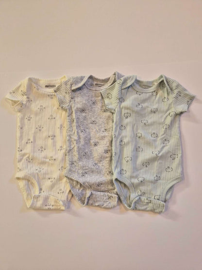 3M Neutral Ribbed Body Suit Bundle, Kids 3 Month (0-3M)