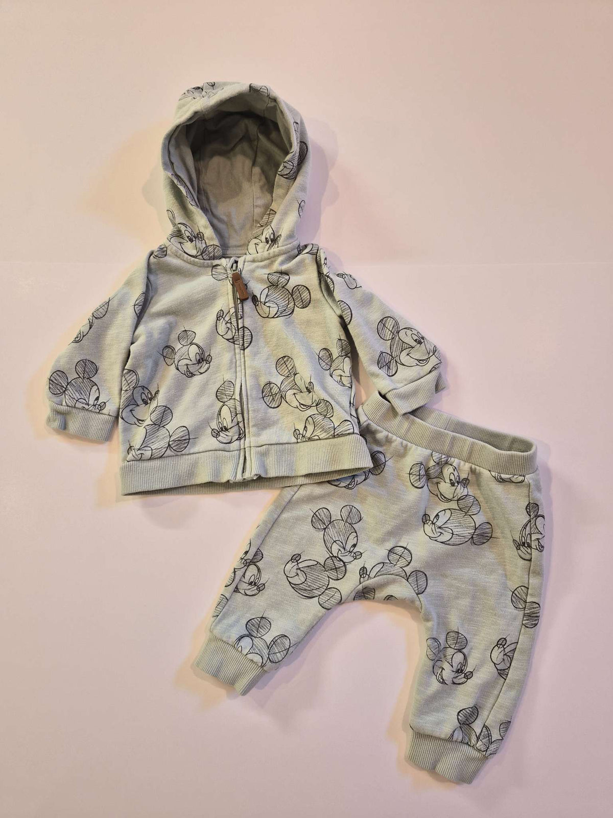 3M Sage Mickey Mouse 2-piece set, Kids 3 Month (0-3M)