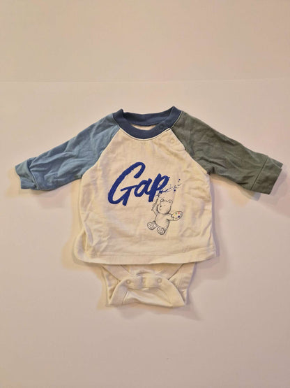 0-3M Gap Color block bear body suit-shirt, Kids 3 Month (0-3M)