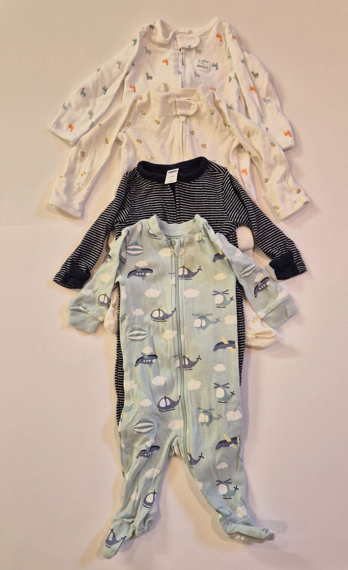 0-3M Bundle of 4 footed sleepers, Kids 3 Month (0-3M)