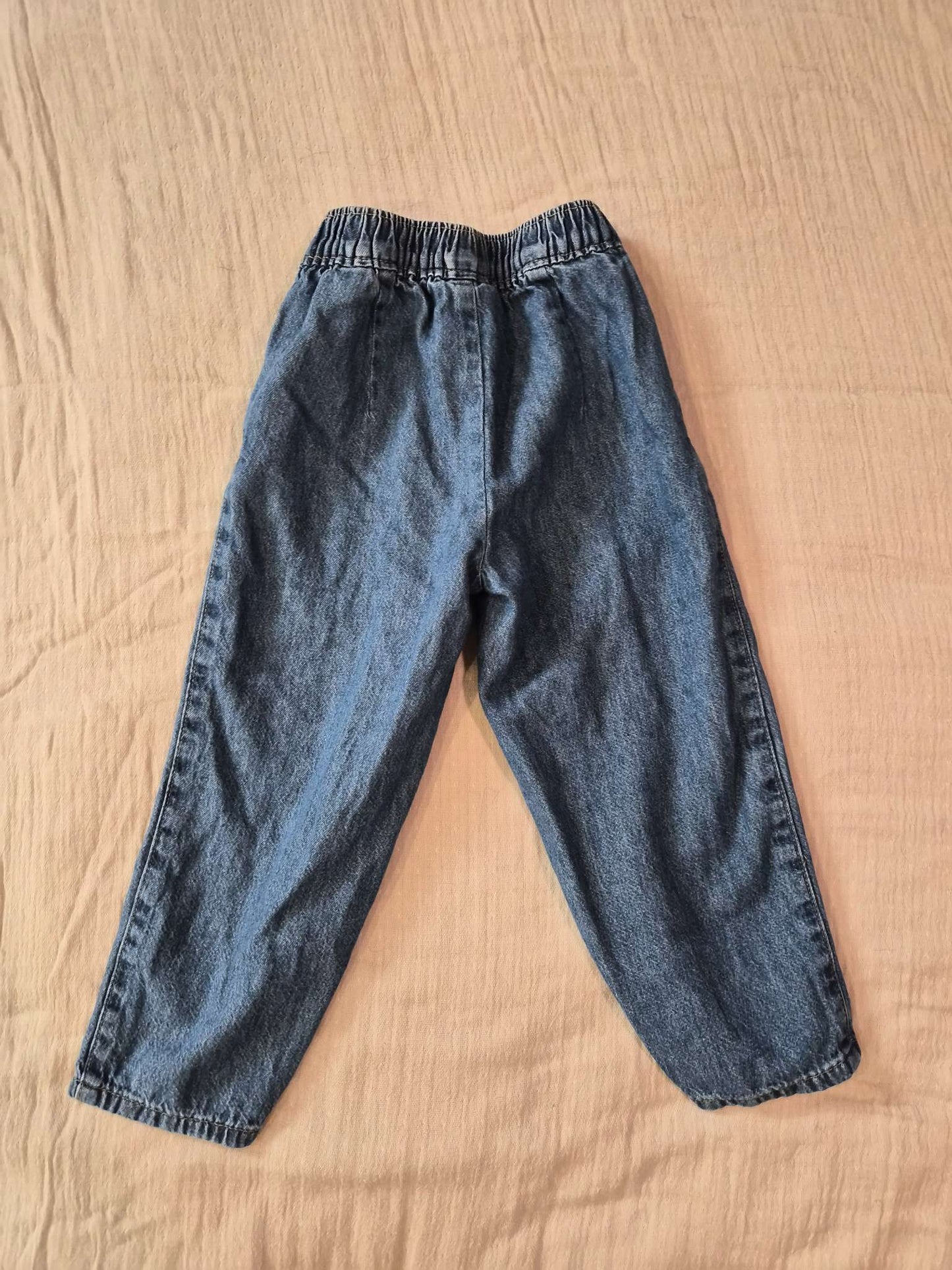 Size 4 (104 cm) - Zara Kids Elastic Waist Soft Denim Balloon Jeans, Kids 4/4T