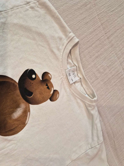 Size 3-4 Years (104 cm) - Zara Kids Off-White "Un-Bear-Ably Funny" Long Sleeve Shirt, Kids 3T