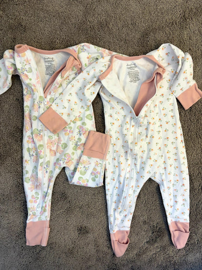 Sapling sleepers with fold over footie and double zipper (3-6 m), Kids 6 Month (3-6M)