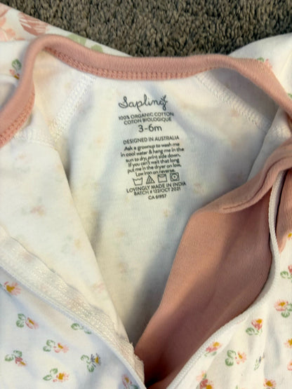 Sapling sleepers with fold over footie and double zipper (3-6 m), Kids 6 Month (3-6M)