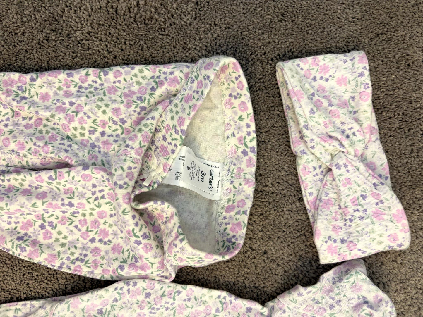 Carter's Clothing Bundle - 4 piece Lavender floral (3 m), Kids 3 Month (0-3M)