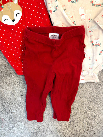 Christmas outfit bundle - 4 onesie, 1 legging (6 months), Kids 6 Month (3-6M)