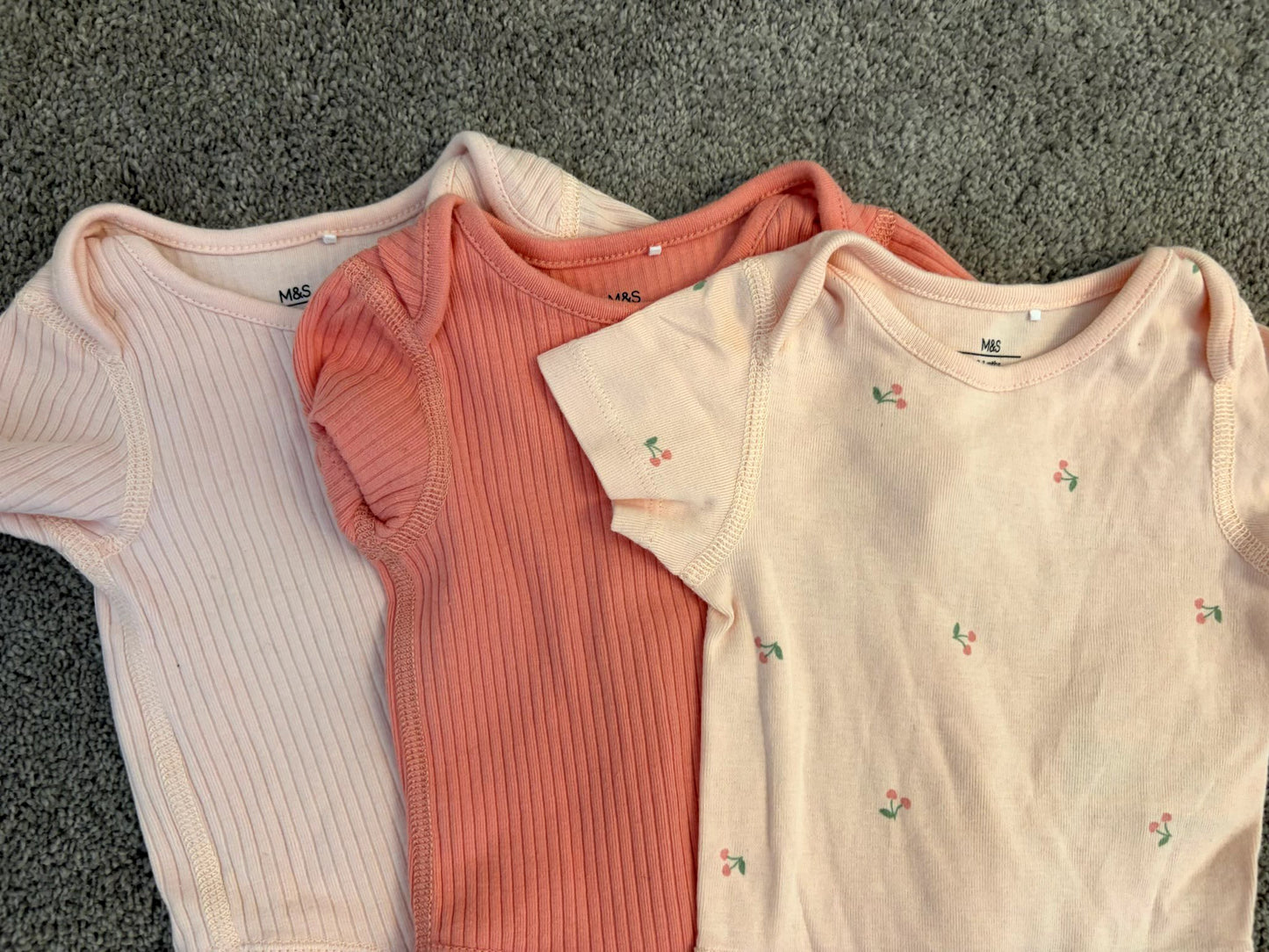3 pack M&S onesie set (0-3 months), Kids 3 Month (0-3M)