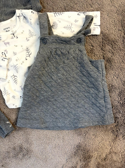 Winter Carter's clothing bundle (grey snowflake and woodland motif, 6 months), Kids 6 Month (3-6M)