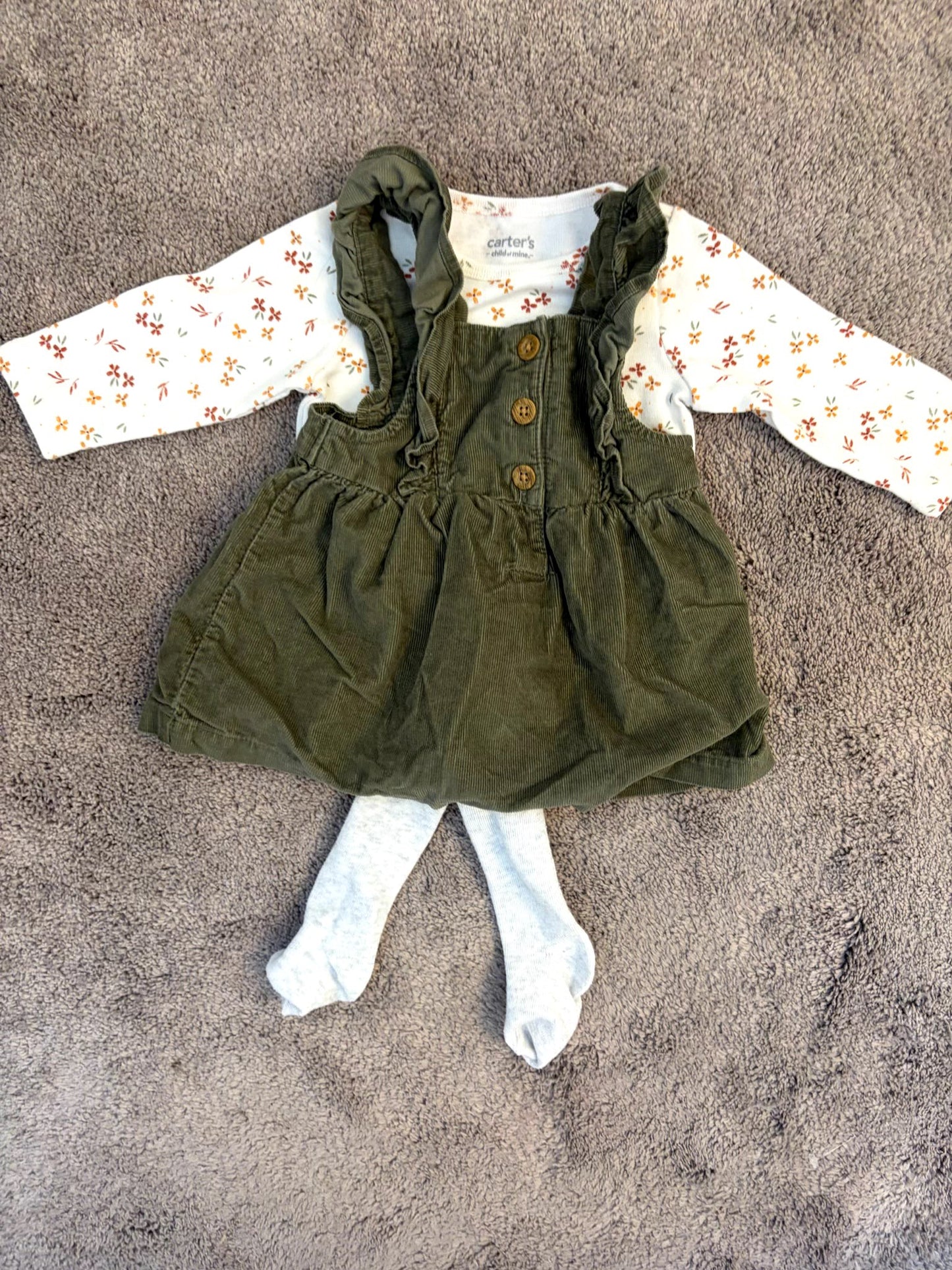 Carter's Child of Mine 0-3 month dress outfit set perfect for fall, Kids 3 Month (0-3M)