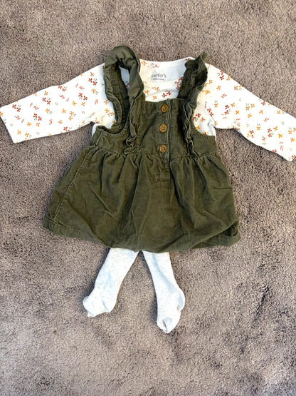 Carter's Child of Mine 0-3 month dress outfit set perfect for fall, Kids 3 Month (0-3M)