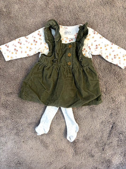Carter's Child of Mine 0-3 month dress outfit set perfect for fall, Kids 3 Month (0-3M)