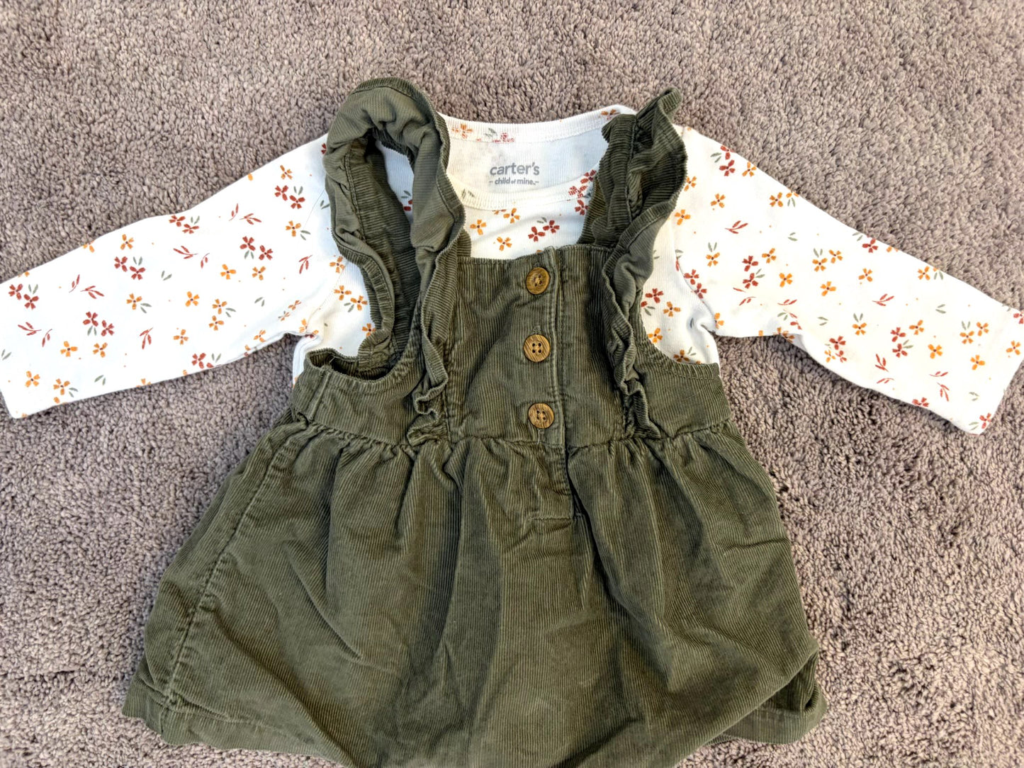 Carter's Child of Mine 0-3 month dress outfit set perfect for fall, Kids 3 Month (0-3M)