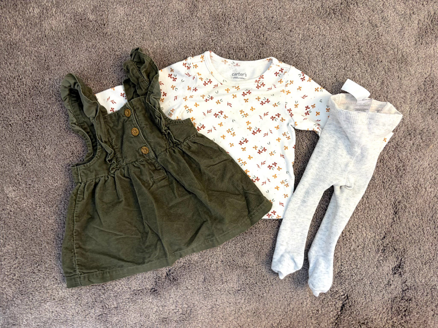 Carter's Child of Mine 0-3 month dress outfit set perfect for fall, Kids 3 Month (0-3M)