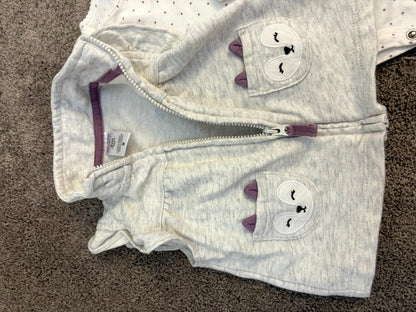 Carter's outfit set -- vest, onesie and pants - fox themed 0-3 month, Kids 3 Month (0-3M)