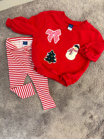 Old Navy 6-12 m holiday sweatshirt and pants outfit, Kids 12 Month (9-12M)
