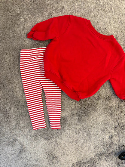 Old Navy 6-12 m holiday sweatshirt and pants outfit, Kids 12 Month (9-12M)