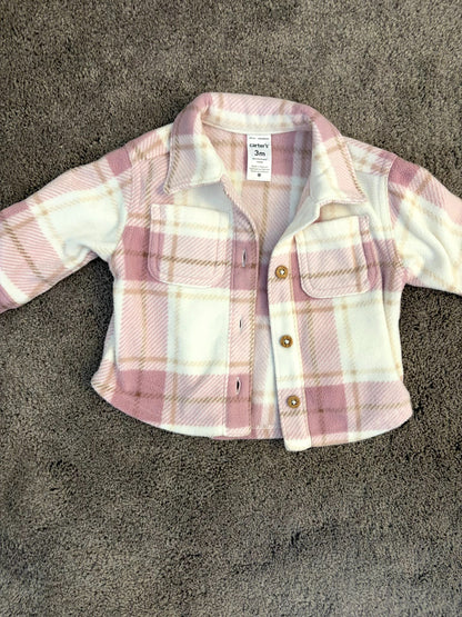Carter's 0-3 month outerwear bundle (pink) - sweater and jacket, Kids 3 Month (0-3M)