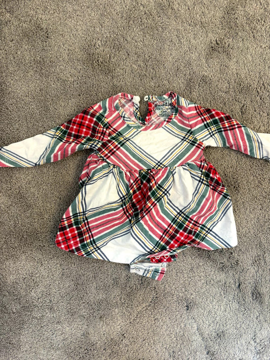 Holiday plaid dress (0-3 months), Kids 3 Month (0-3M)