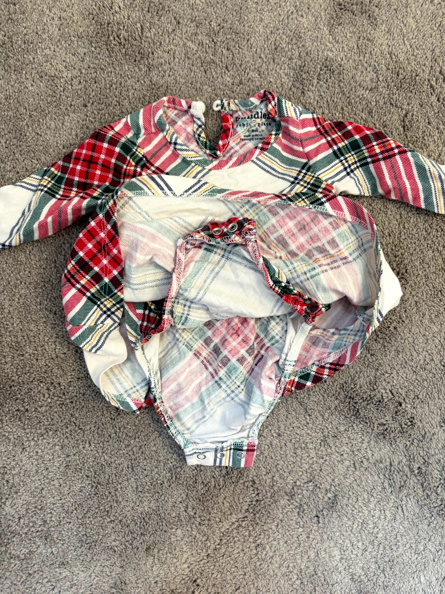 Holiday plaid dress (0-3 months), Kids 3 Month (0-3M)