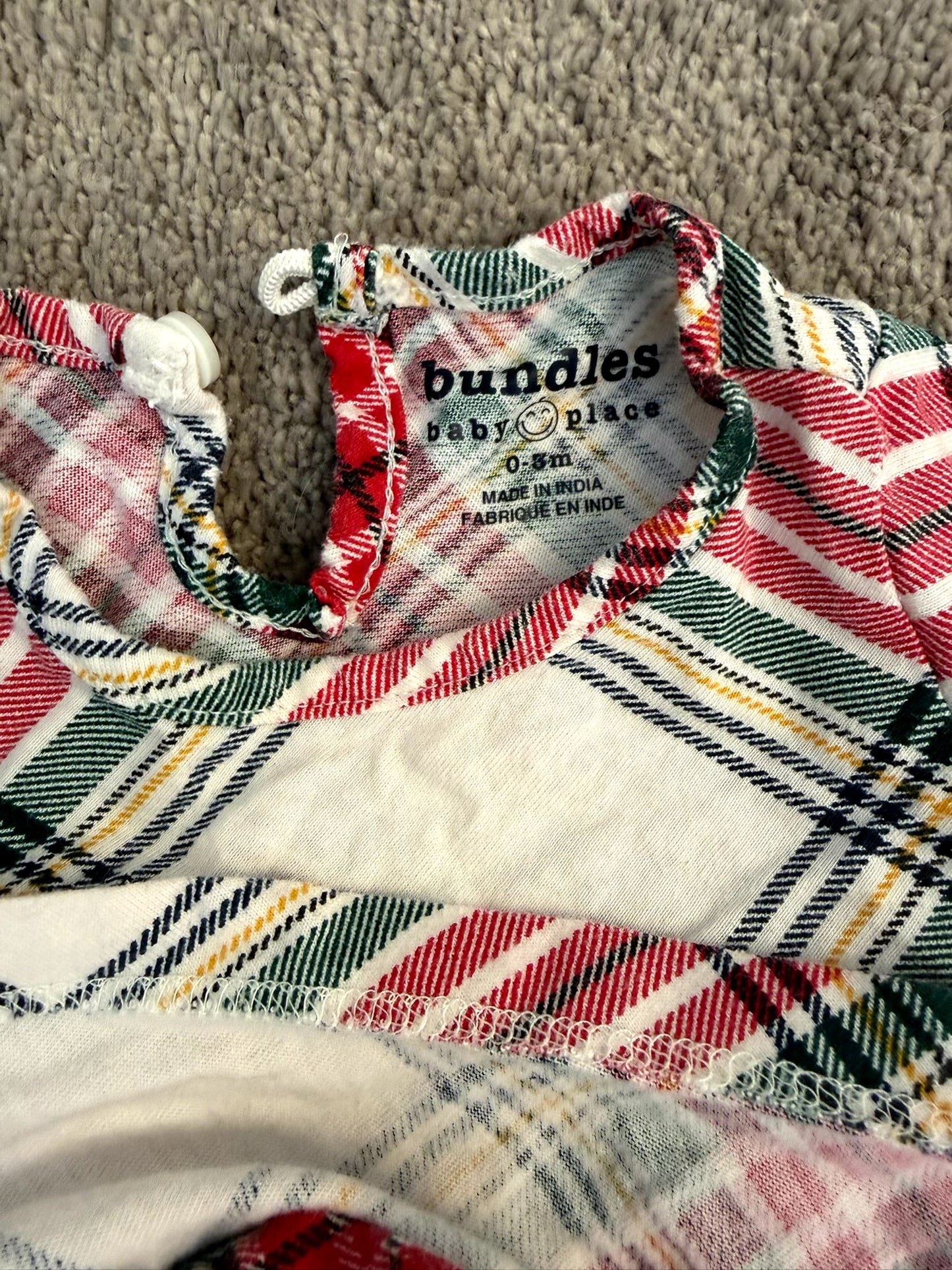 Holiday plaid dress (0-3 months), Kids 3 Month (0-3M)