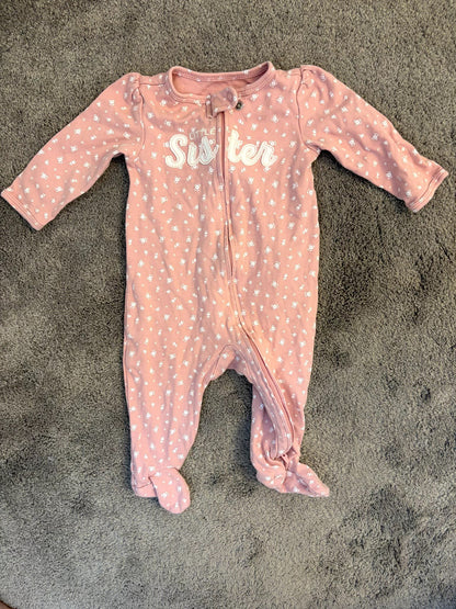 Carter's "Little Sister" sleep with two-way zip (3-6 month), Kids 6 Month (3-6M)
