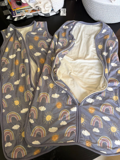 Copper Pearl Sleep Sack set - 2 rainbow pattern (6-12 months), 6-12 Months (Medium)