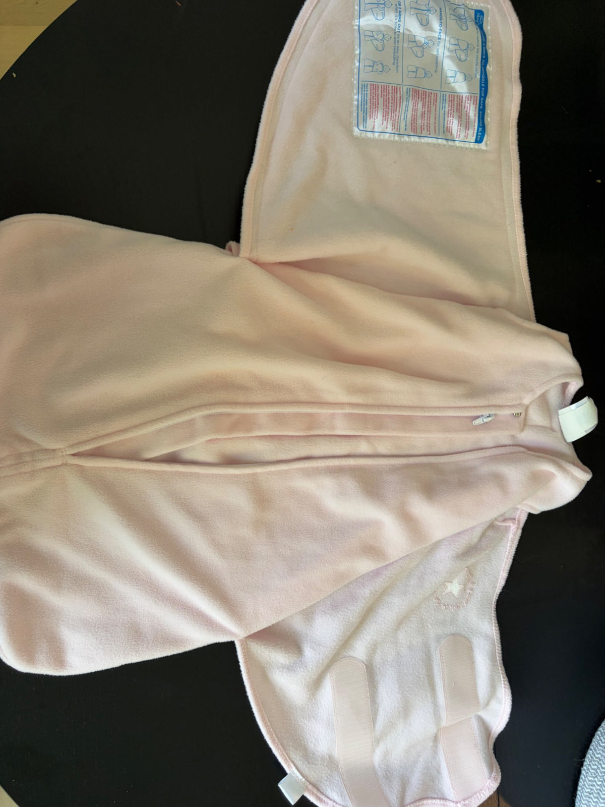 Halo sleep sack swaddle (pink fleece with velcro) - size small (3-6 months), 0-6 Months (Small)