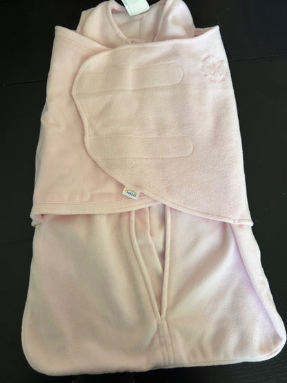 Halo sleep sack swaddle (pink fleece with velcro) - size small (3-6 months), 0-6 Months (Small)