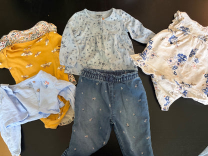 Carter's 12 month girl's clothing bundle (dress, sweater, pants, onesie, shirt)  - mix and match, Kids 12 Month (9-12M)