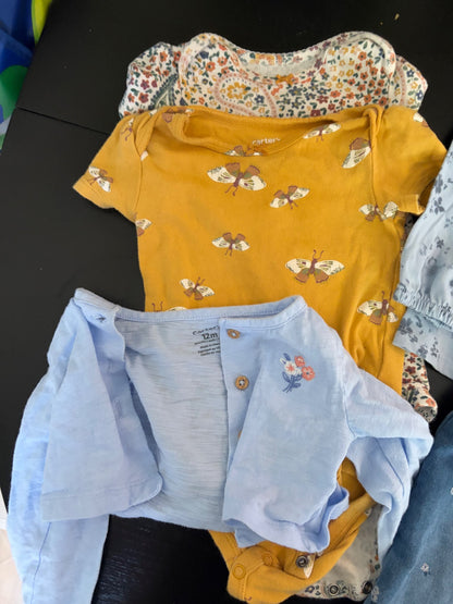 Carter's 12 month girl's clothing bundle (dress, sweater, pants, onesie, shirt)  - mix and match, Kids 12 Month (9-12M)
