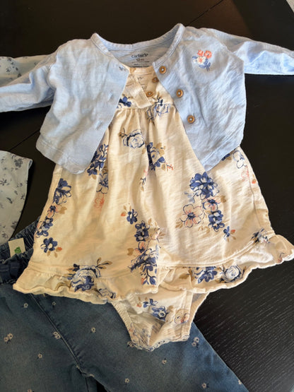 Carter's 12 month girl's clothing bundle (dress, sweater, pants, onesie, shirt)  - mix and match, Kids 12 Month (9-12M)