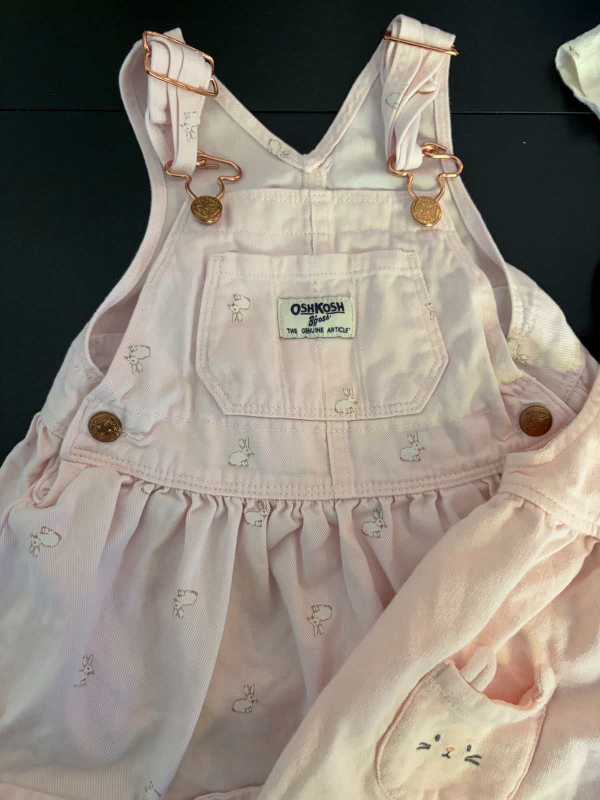 OshKosh and Carter's girls overall dress bundle - pink and easter ready (12 months), Kids 12 Month (9-12M)