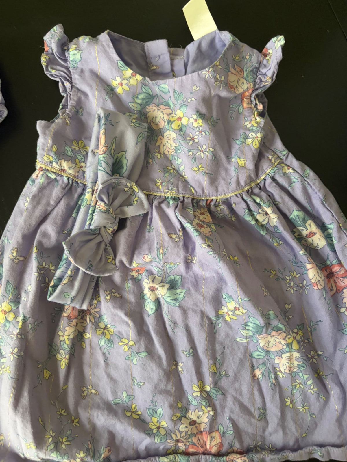 Carter's Baby B'gosh Lavender floral dress set with bloomers and bow (12 m), Kids 12 Month (9-12M)