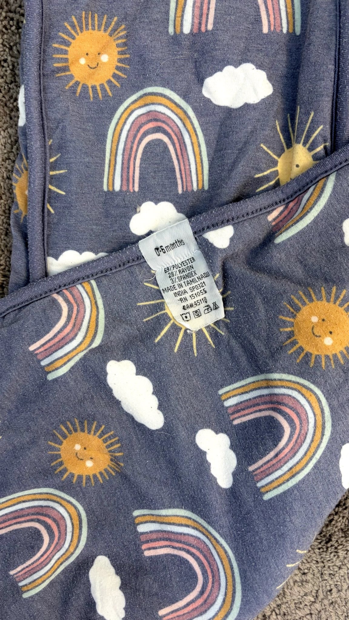 Copper Pearl Rainbow Sunshine Sleep Sack (0-6 months), 0-6 Months (Small)