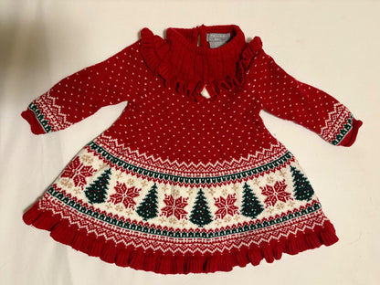 Knit Christmas Dress, Kids 6 Month (3-6M)