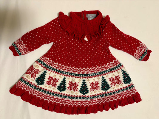 Knit Christmas Dress, Kids 6 Month (3-6M)