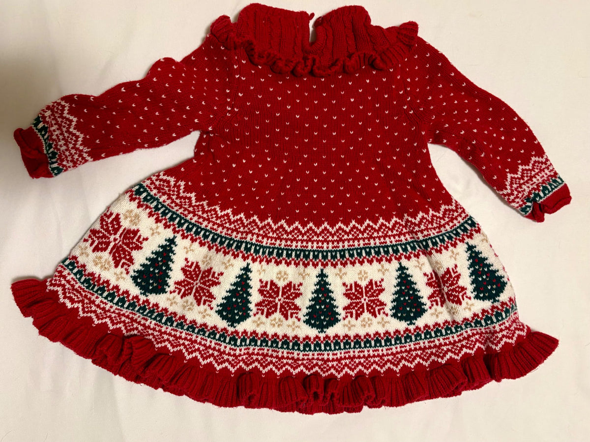 Knit Christmas Dress, Kids 6 Month (3-6M)