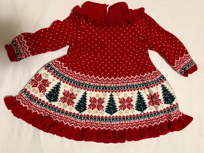 Knit Christmas Dress, Kids 6 Month (3-6M)