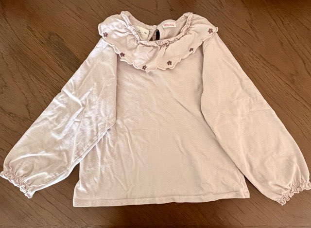 Velvet Ruffle Long Sleeve Top 🤍✨, Kids 5/5T