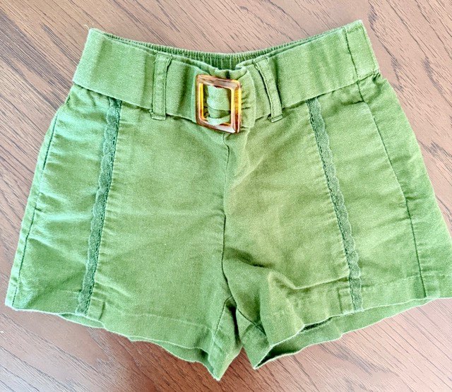 Olive Green Belted Shorts 💚✨, Kids 4/4T