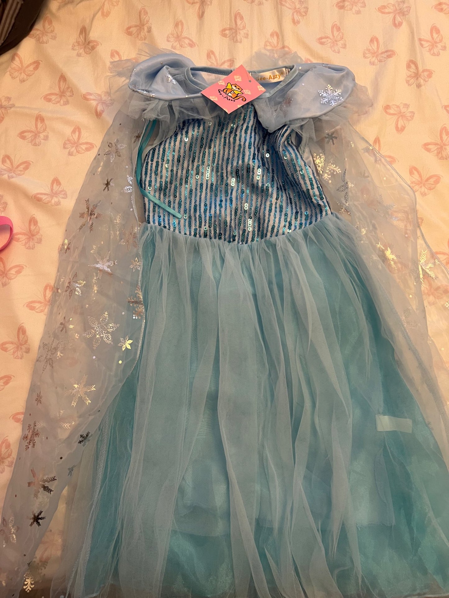 Blue dress with cape, Kids 5/5T