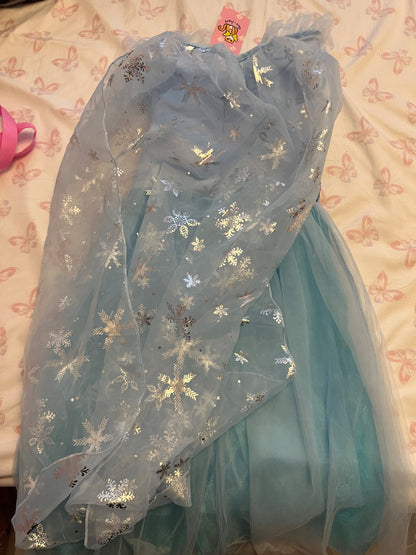 Blue dress with cape, Kids 5/5T