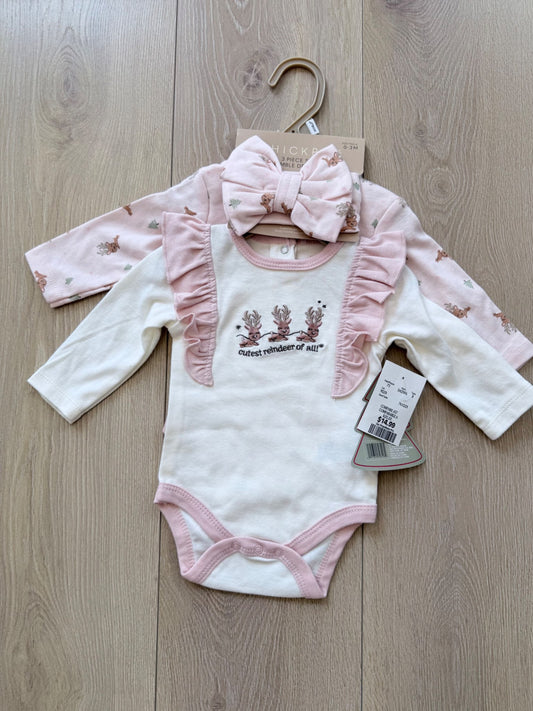 Baby Girl Christmas Long Sleeve Body suits , Kids 3 Month (0-3M)
